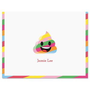 Rainbow Poop Emoji Note Cards