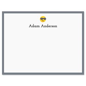 Grey Cool Emoji Correspondence Cards