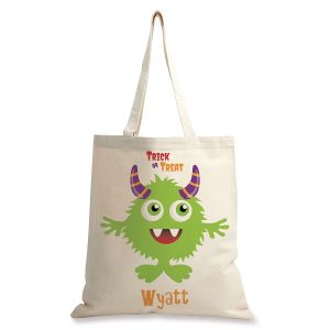 Monster Personalized Halloween Canvas Tote