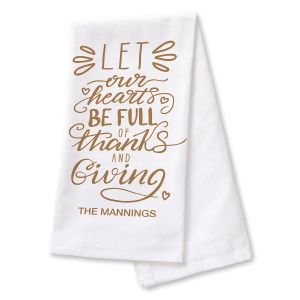 Personalized Thanks & Giving Dish Towel