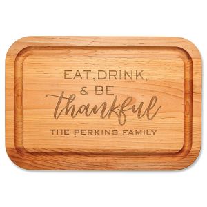 Personalized Eat, Drink, Be Thankful Cutting Board