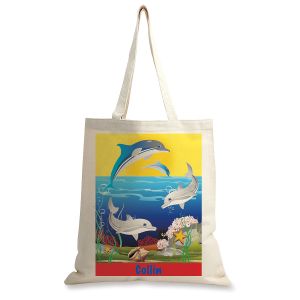 Dolphin Personalized Canvas Tote