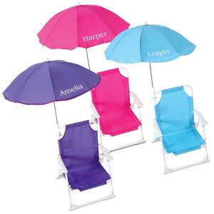 Personalized Child-Size Umbrella Beach Chair