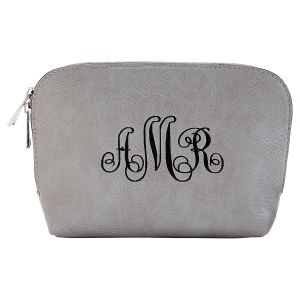 Personalized Grey Cosmetic Bag