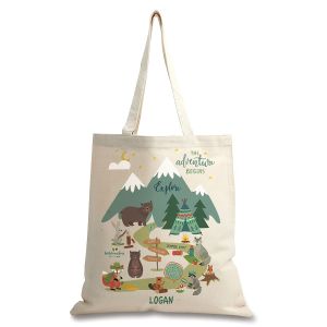Woodland Animals Personalized Canvas Tote