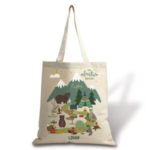 Personalized Woodland Animals Canvas Tote
