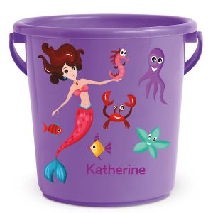 Personalized Kids Beach Bucket - Mermaid