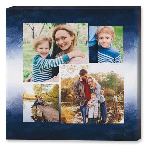 Gradiant Blue Collage Photo Canvas - 12x12