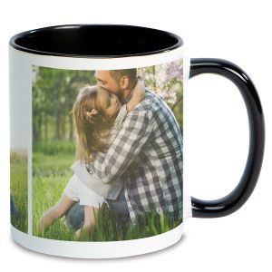 Collage 3 Ceramic Photo Mug - Black Handle