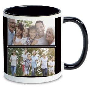 Family Name Ceramic Photo Mug - Black handle