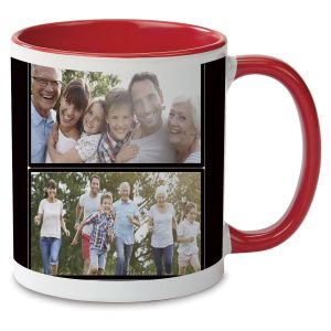 Family Name Ceramic Photo Mug - Red Handle