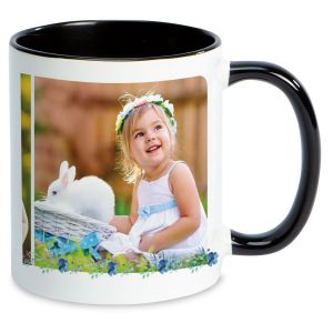 Floral Photo Mug - Black Handle