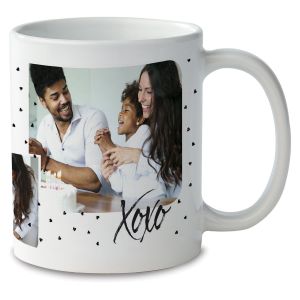 Family Hearts Ceramic Photo Mug - White