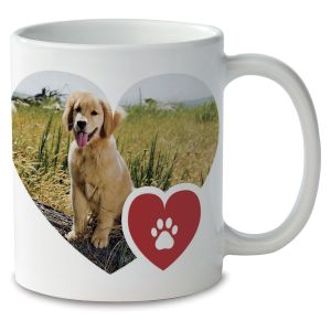 Paw Print Photo Mug - White 