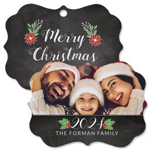 Merry Chalk Photo Ornament - Bracket 