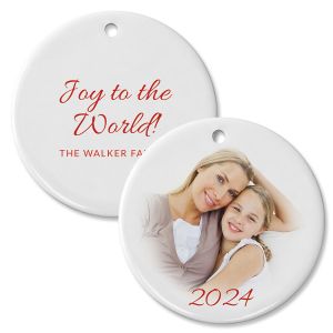 Personalized Circle Joy Photo Ornament