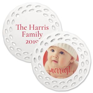 Merriest Photo Ornament - Doily