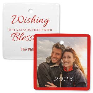 Blessings Photo Ornament – Square