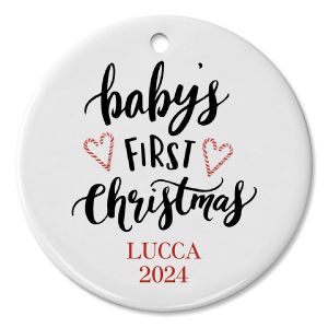 Personalized Baby's First Christmas Candy Cane Ornament