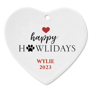 Happy Howlidays Personalized Christmas Ornament