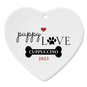 Puppy Love Personalized Christmas Ornament