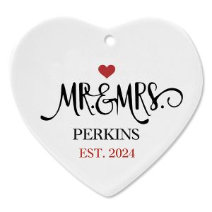 Mr. and Mrs. Established Personalized Christmas Ornament