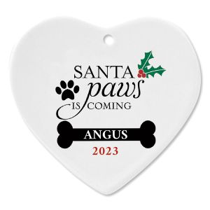 Santa Paws Personalized Christmas Ornament