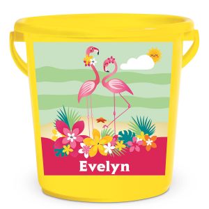 Personalized Kids Beach Bucket - Flamingo