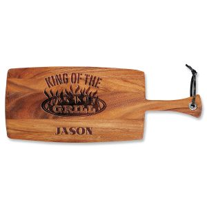 Personalized King of the Grill Paddle Cutting Board
