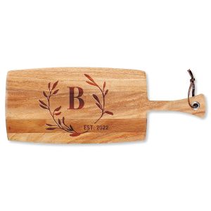 Personalized Circle Laurel Paddle Cutting Board