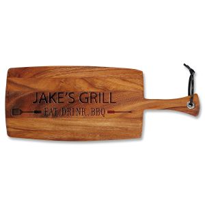 Personalized Eat, Drink, BBQ Paddle Cutting Board