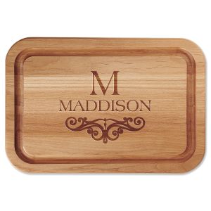 Personalized Last Name Scroll Wood Cutting Board