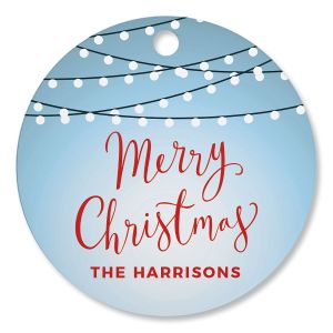 Christmas Lights Personalized Ornament Circle