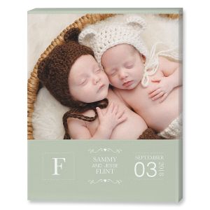 Baby Picture Green Photo Canvas - 16x20