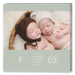 Baby Picture Green Photo Canvas - 12x12