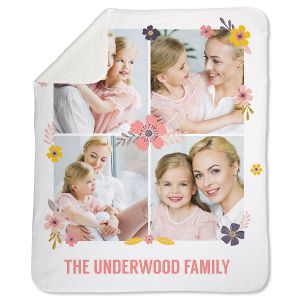 Sherpa Floral Photo Throw