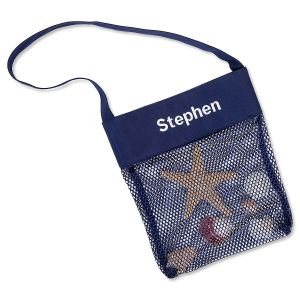 Personalized Navy Seashell Tote
