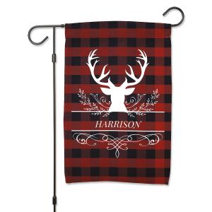 Personalized Buffalo Plaid Garden Flag