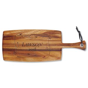 Personalized Swirl Wood Paddle Cutting Board