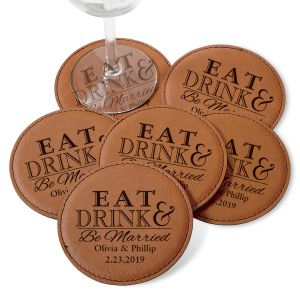Eat, Drink and Be Married Coaster Set