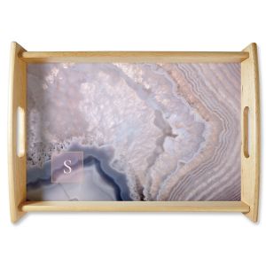Initialed Agate Natural Wood Serving Tray