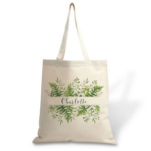 Family Greenery Personalized Canvas Tote