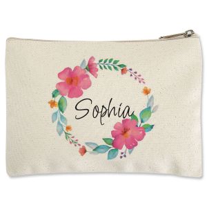 Personalized Name in Wreath Zippered Pouch