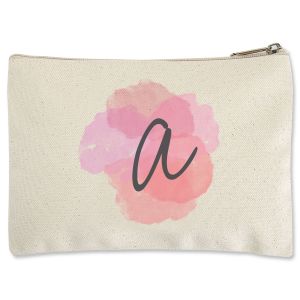 Watercolor Initial Zippered Pouch