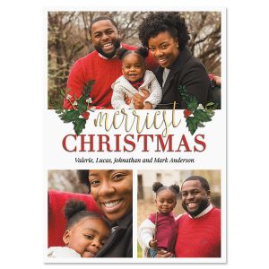 3 Greetings Photo Christmas Cards - 10 Count