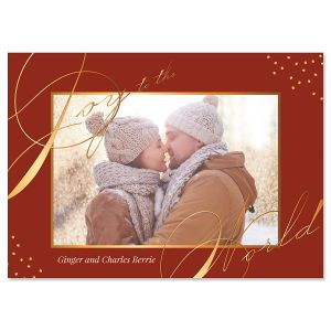 Red Joy Photo Christmas Cards - 10 Count