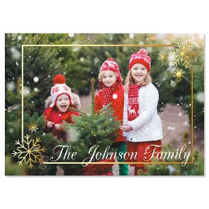 Golden Snowflake Christmas Card - 40