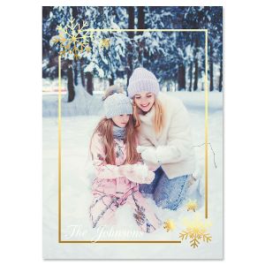 Golden Snowflake Christmas Cards - 10