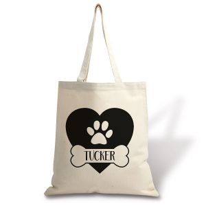 Personalized Pawprint Canvas Tote