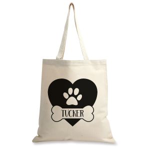 Pawprint Personalized Canvas Tote